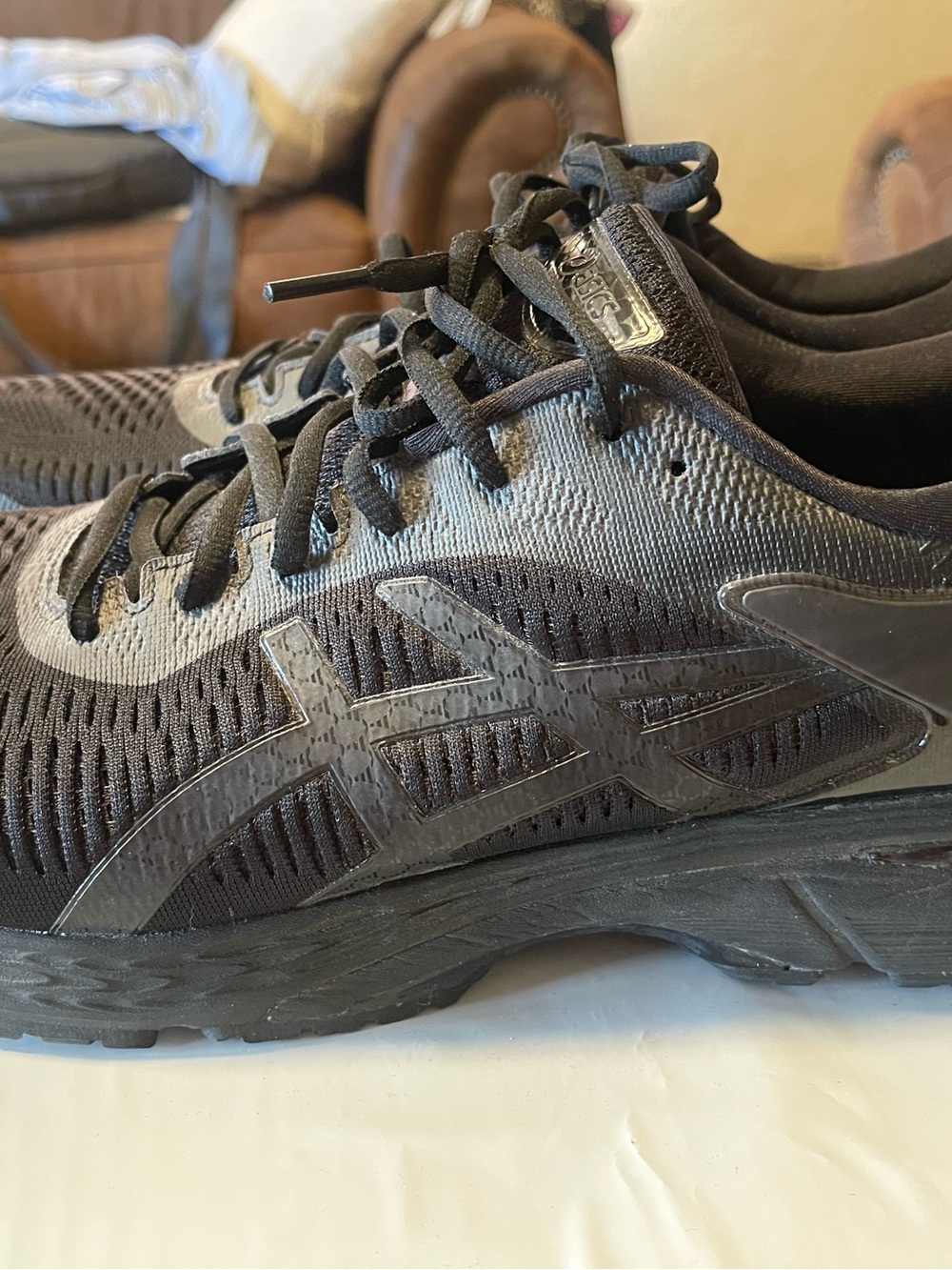 ASICS Gel Kayano 23 Black Onyx Carbon Running Shoes Men's Size 13